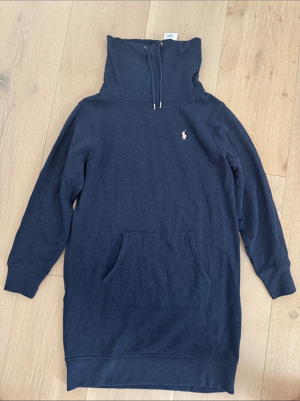 Polo by Ralph Lauren Navy Funnel-Neck Hoodie Sweatshirt Dress - Picture 3 of 3